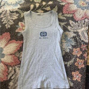 St. John Light Gray Sleeveless Top